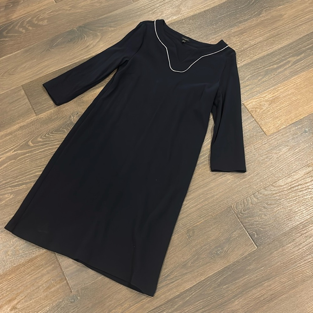 Talbots size medium navy with white trim, cotton dress